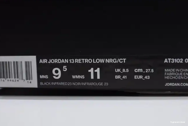 HYPE Clot AT3102-006 13 x Jordan Low Infrared Air Black 0616
